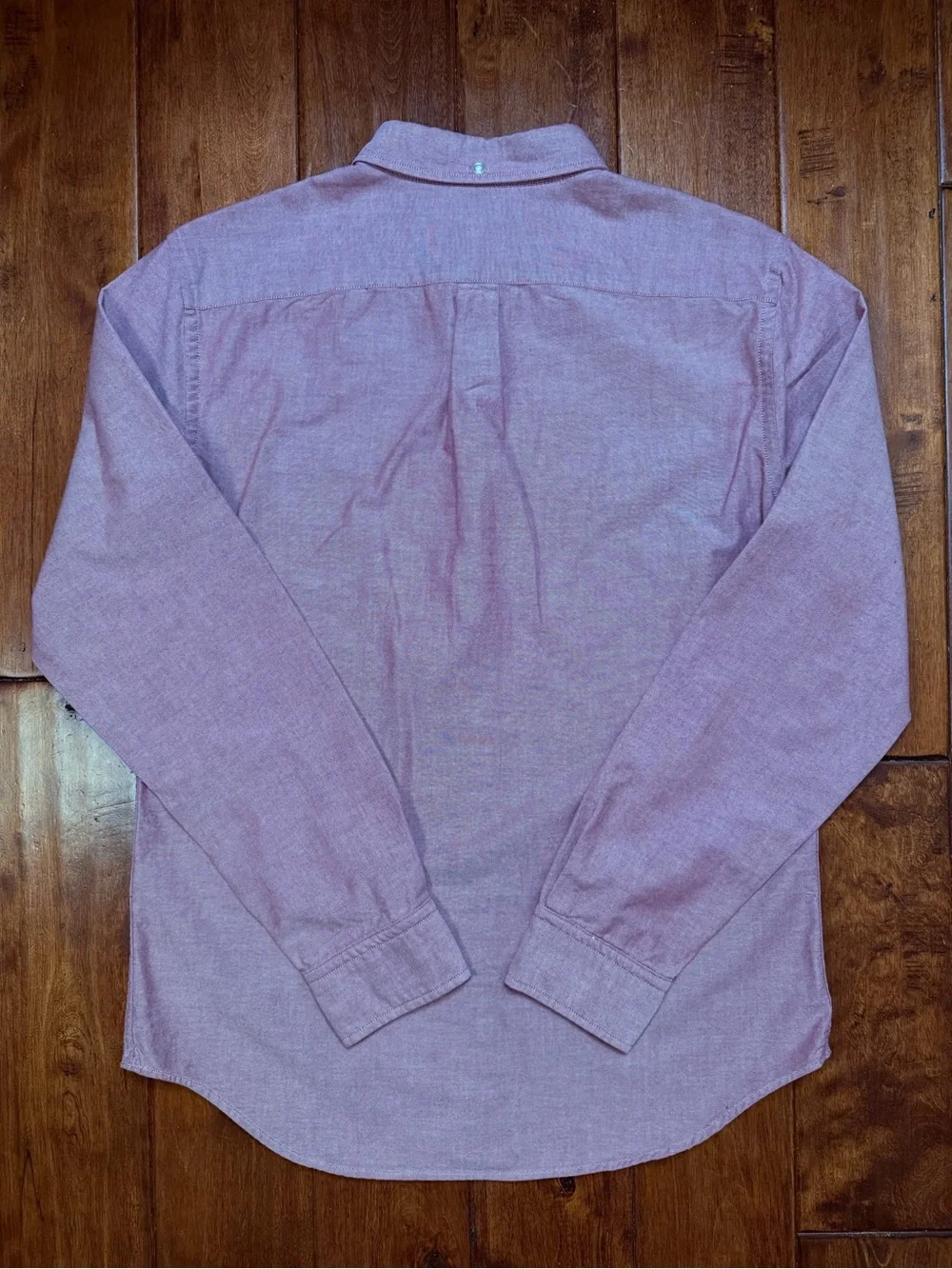 Banana Republic Oxford Men Button-Down Shirt Dusty Pink Heather Red Long Sleeve